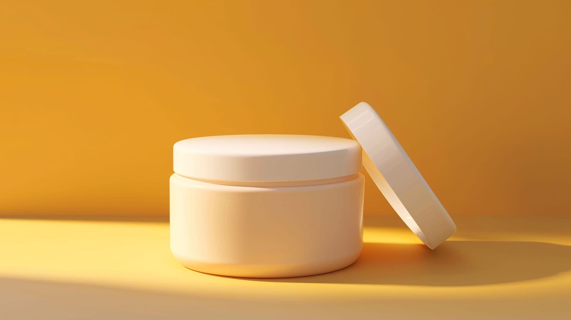 Soft warm light across a calm, minimalist skincare still life